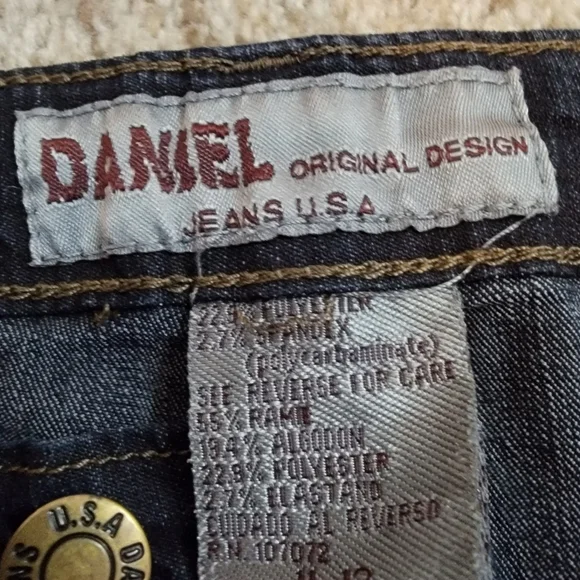 Vintage Daniel Original Jeans Women's Size 11/12 Embroidered Blue Floral - Picture 7 of 7